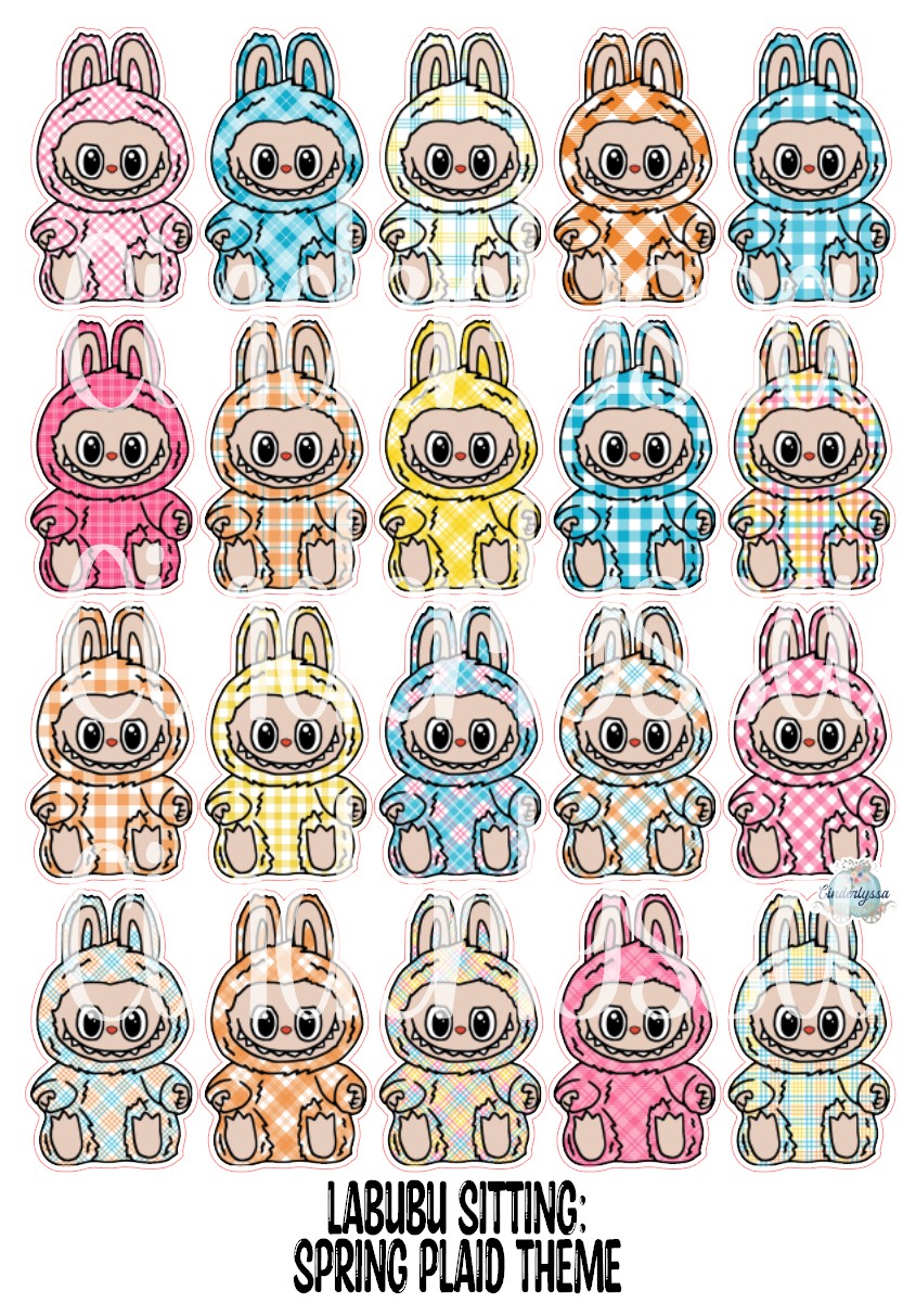 VENT CLIP: Labubu Sitting Chibi Two Cavity Small Vent Clip Size Cardstock Silicone Mold, Aroma Bead Molds, Premium Cardstock Images