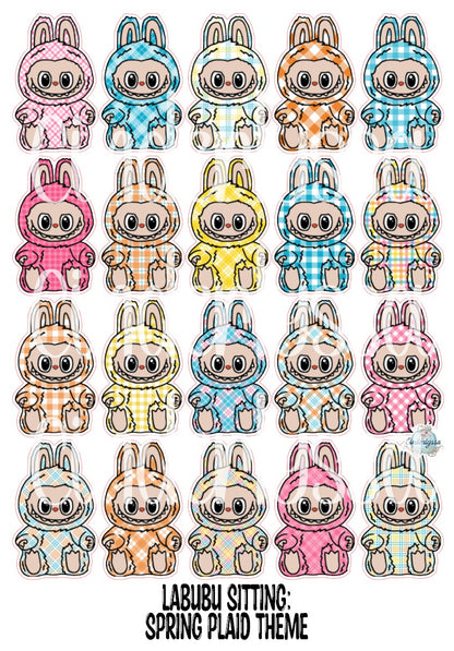 VENT CLIP: Labubu Sitting Chibi Two Cavity Small Vent Clip Size Cardstock Silicone Mold, Aroma Bead Molds, Premium Cardstock Images