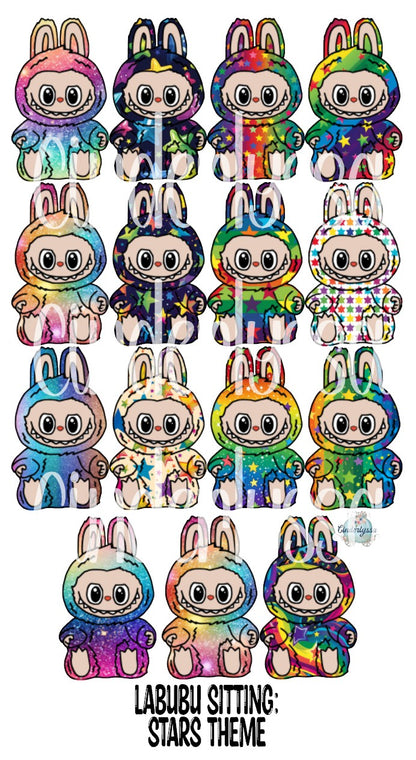 VENT CLIP: Labubu Sitting Chibi Two Cavity Small Vent Clip Size Cardstock Silicone Mold, Aroma Bead Molds, Premium Cardstock Images