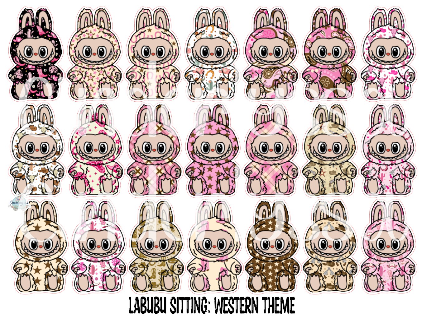 VENT CLIP: Labubu Sitting Chibi Two Cavity Small Vent Clip Size Cardstock Silicone Mold, Aroma Bead Molds, Premium Cardstock Images