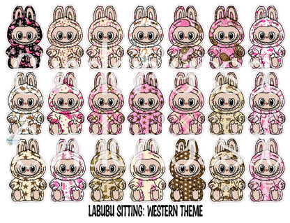 VENT CLIP: Labubu Sitting Chibi Two Cavity Small Vent Clip Size Cardstock Silicone Mold, Aroma Bead Molds, Premium Cardstock Images