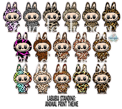 VENT CLIP: Labubu Standing Chibi Two Cavity Small Vent Clip Size Cardstock Silicone Mold, Aroma Bead Molds, Premium Cardstock Images