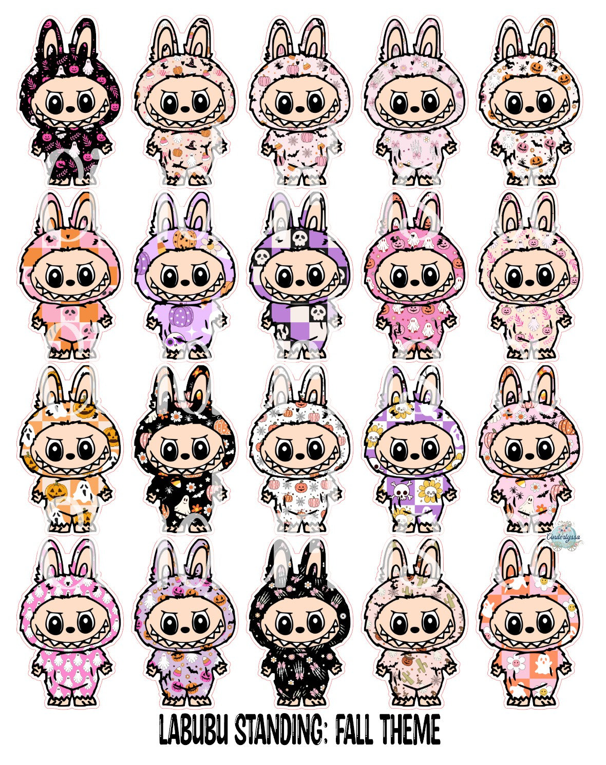 VENT CLIP: Labubu Standing Chibi Two Cavity Small Vent Clip Size Cardstock Silicone Mold, Aroma Bead Molds, Premium Cardstock Images