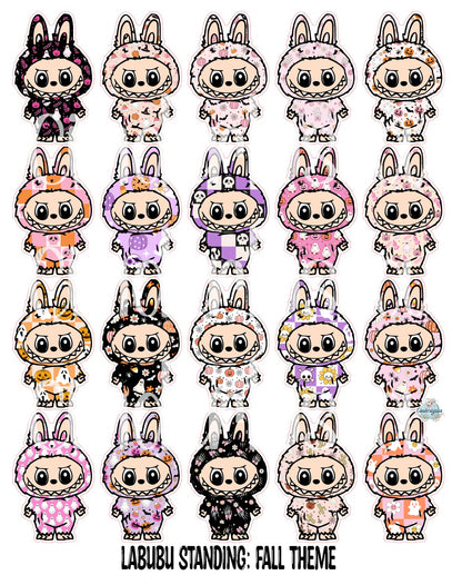 VENT CLIP: Labubu Standing Chibi Two Cavity Small Vent Clip Size Cardstock Silicone Mold, Aroma Bead Molds, Premium Cardstock Images