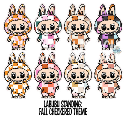 VENT CLIP: Labubu Standing Chibi Two Cavity Small Vent Clip Size Cardstock Silicone Mold, Aroma Bead Molds, Premium Cardstock Images