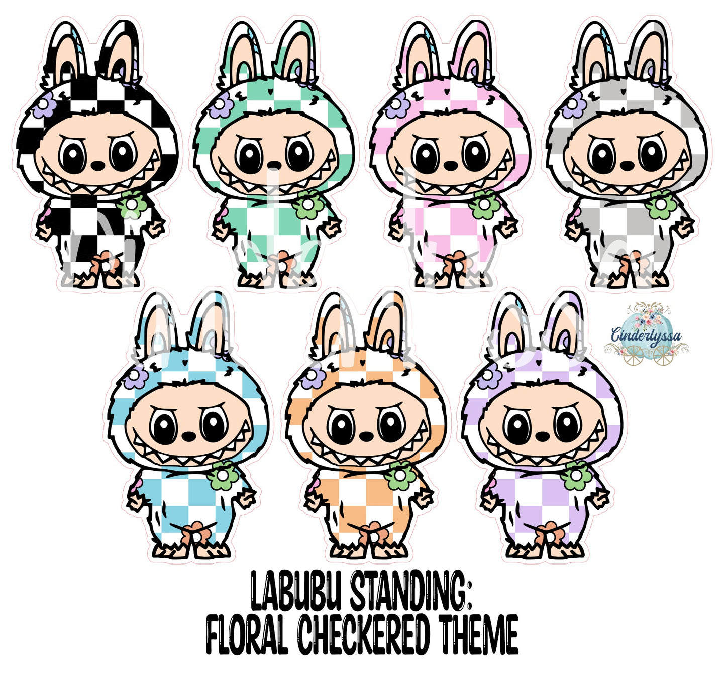 VENT CLIP: Labubu Standing Chibi Two Cavity Small Vent Clip Size Cardstock Silicone Mold, Aroma Bead Molds, Premium Cardstock Images