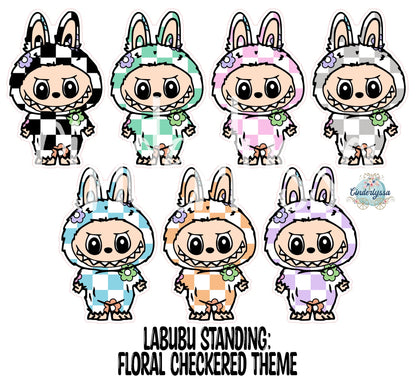 VENT CLIP: Labubu Standing Chibi Two Cavity Small Vent Clip Size Cardstock Silicone Mold, Aroma Bead Molds, Premium Cardstock Images