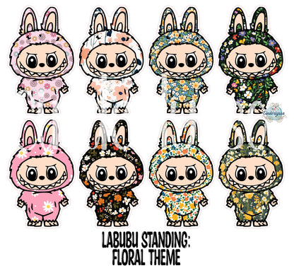 VENT CLIP: Labubu Standing Chibi Two Cavity Small Vent Clip Size Cardstock Silicone Mold, Aroma Bead Molds, Premium Cardstock Images