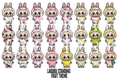 VENT CLIP: Labubu Standing Chibi Two Cavity Small Vent Clip Size Cardstock Silicone Mold, Aroma Bead Molds, Premium Cardstock Images