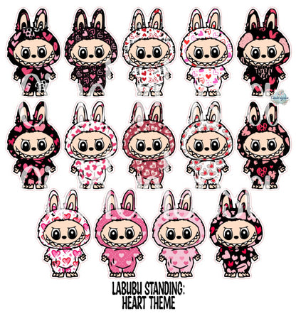 VENT CLIP: Labubu Standing Chibi Two Cavity Small Vent Clip Size Cardstock Silicone Mold, Aroma Bead Molds, Premium Cardstock Images