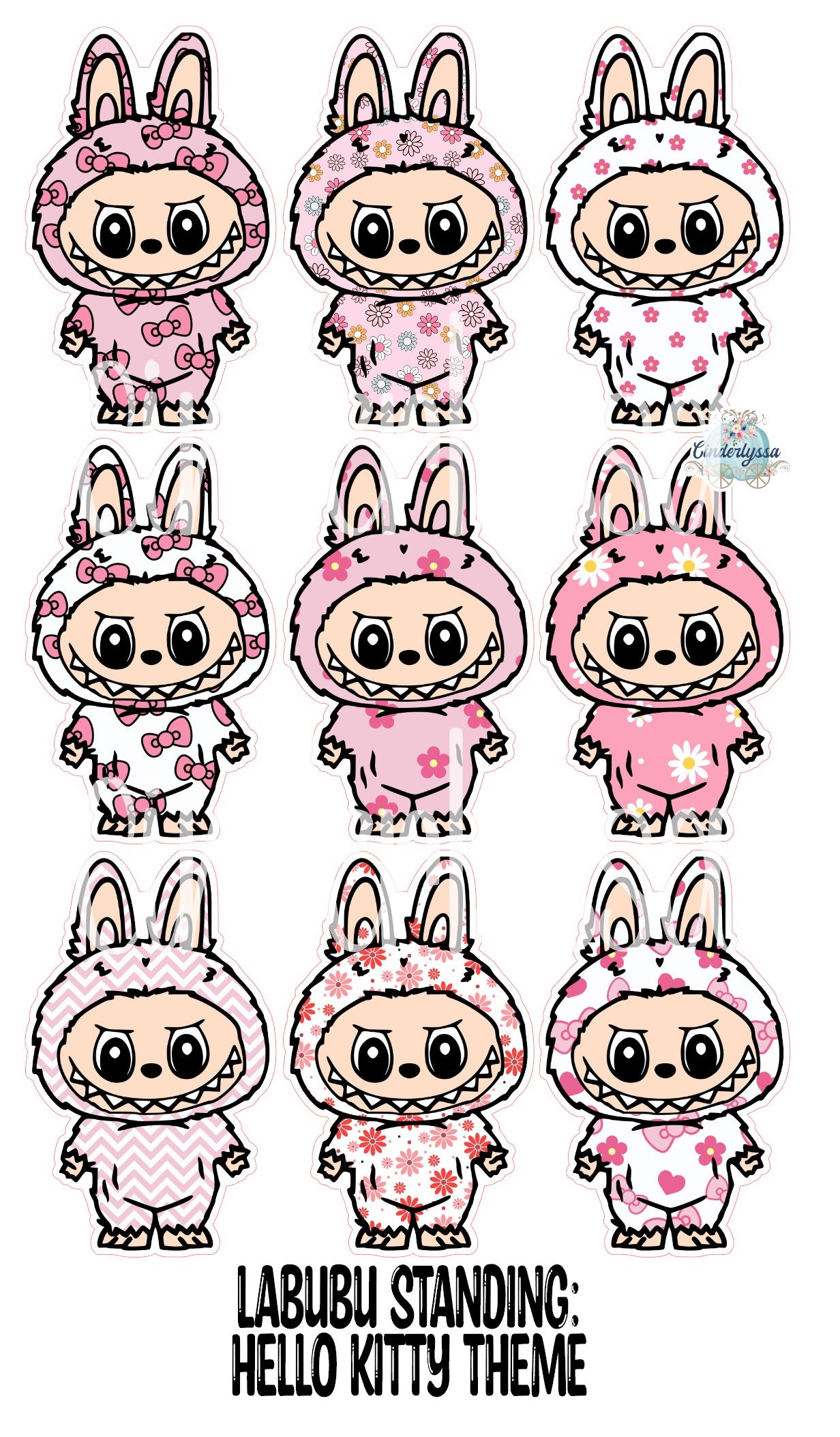 VENT CLIP: Labubu Standing Chibi Two Cavity Small Vent Clip Size Cardstock Silicone Mold, Aroma Bead Molds, Premium Cardstock Images