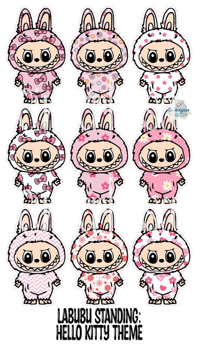 VENT CLIP: Labubu Standing Chibi Two Cavity Small Vent Clip Size Cardstock Silicone Mold, Aroma Bead Molds, Premium Cardstock Images