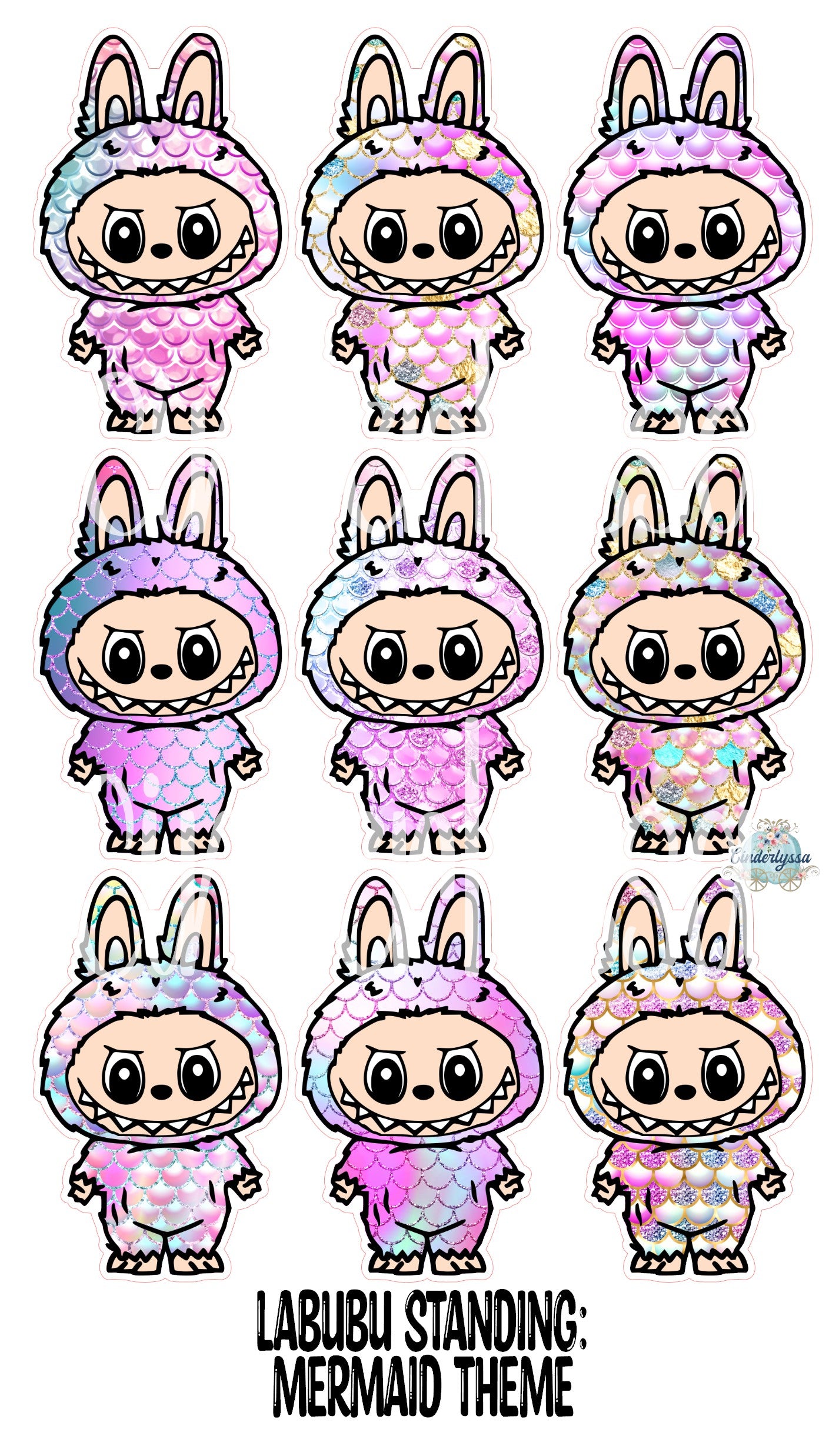 VENT CLIP: Labubu Standing Chibi Two Cavity Small Vent Clip Size Cardstock Silicone Mold, Aroma Bead Molds, Premium Cardstock Images