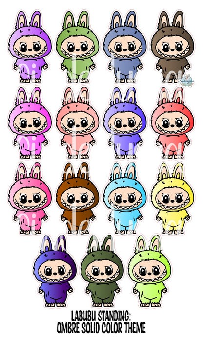 VENT CLIP: Labubu Standing Chibi Two Cavity Small Vent Clip Size Cardstock Silicone Mold, Aroma Bead Molds, Premium Cardstock Images