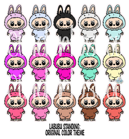 VENT CLIP: Labubu Standing Chibi Two Cavity Small Vent Clip Size Cardstock Silicone Mold, Aroma Bead Molds, Premium Cardstock Images