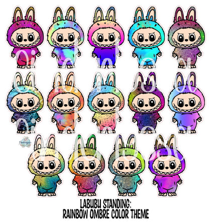 VENT CLIP: Labubu Standing Chibi Two Cavity Small Vent Clip Size Cardstock Silicone Mold, Aroma Bead Molds, Premium Cardstock Images