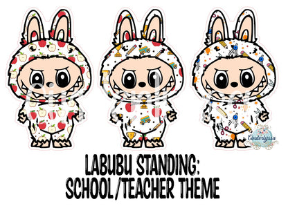 VENT CLIP: Labubu Standing Chibi Two Cavity Small Vent Clip Size Cardstock Silicone Mold, Aroma Bead Molds, Premium Cardstock Images