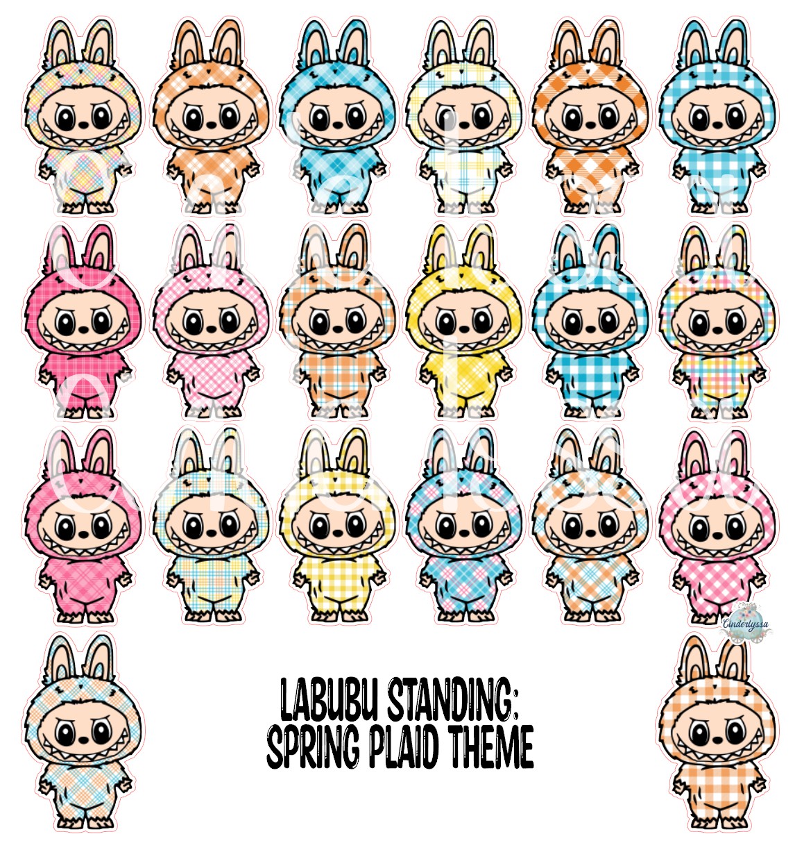 VENT CLIP: Labubu Standing Chibi Two Cavity Small Vent Clip Size Cardstock Silicone Mold, Aroma Bead Molds, Premium Cardstock Images