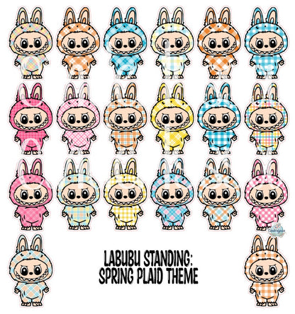 VENT CLIP: Labubu Standing Chibi Two Cavity Small Vent Clip Size Cardstock Silicone Mold, Aroma Bead Molds, Premium Cardstock Images