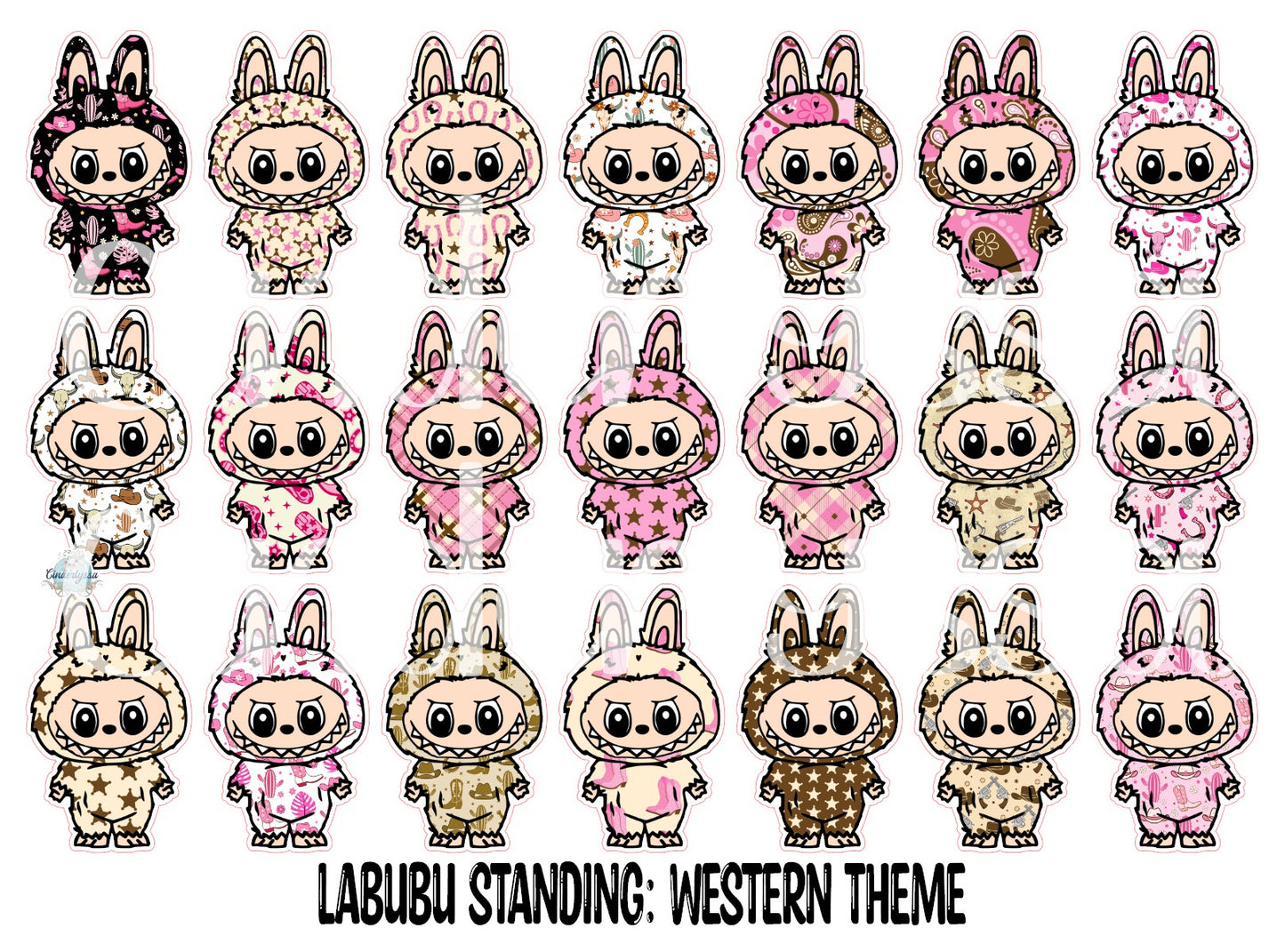 VENT CLIP: Labubu Standing Chibi Two Cavity Small Vent Clip Size Cardstock Silicone Mold, Aroma Bead Molds, Premium Cardstock Images