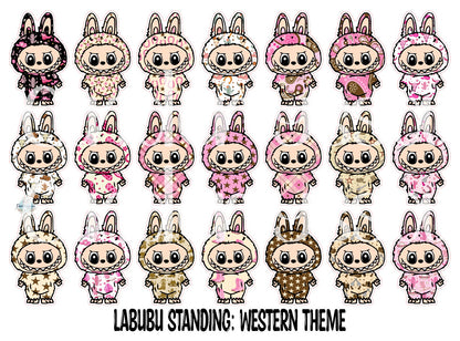 VENT CLIP: Labubu Standing Chibi Two Cavity Small Vent Clip Size Cardstock Silicone Mold, Aroma Bead Molds, Premium Cardstock Images