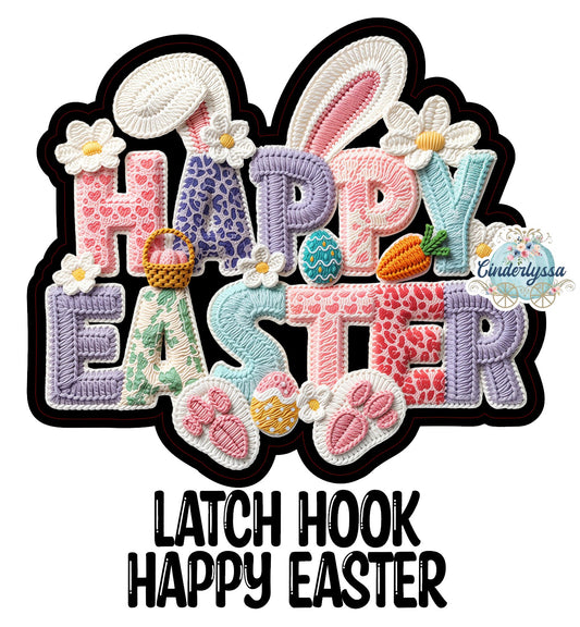 Latch Hook Happy Easter Cardstock Silicone Mold, Aroma Bead Molds, Premium Cardstock Images