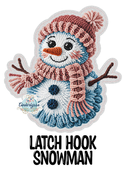 Latch Hook Snowman Cardstock Silicone Mold, Aroma Bead Molds, Car Freshies, Premium Cardstock Images