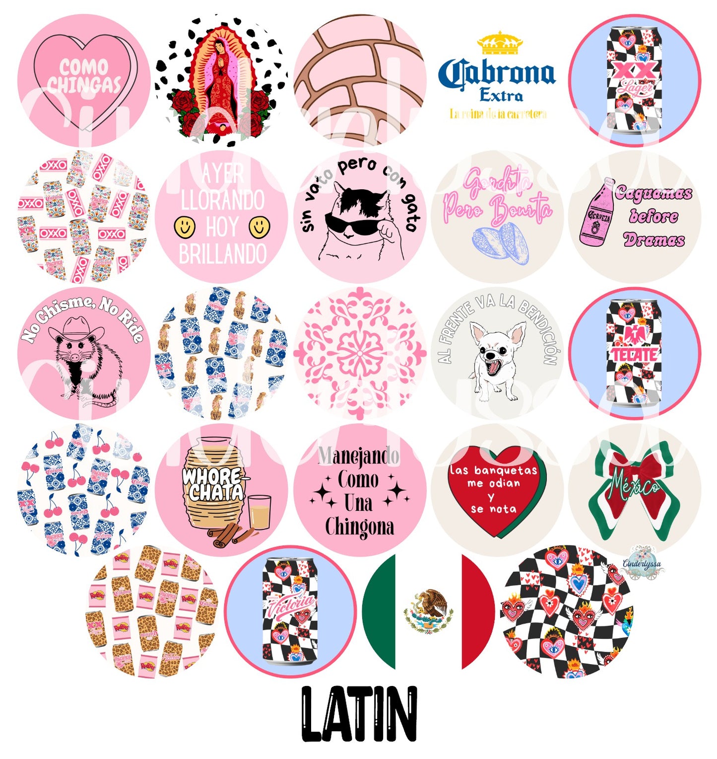 2.5 inch Round Latin Cardstock Only for freshies:  Aroma Bead Molds, Premium Cardstock Images-NO MOLD