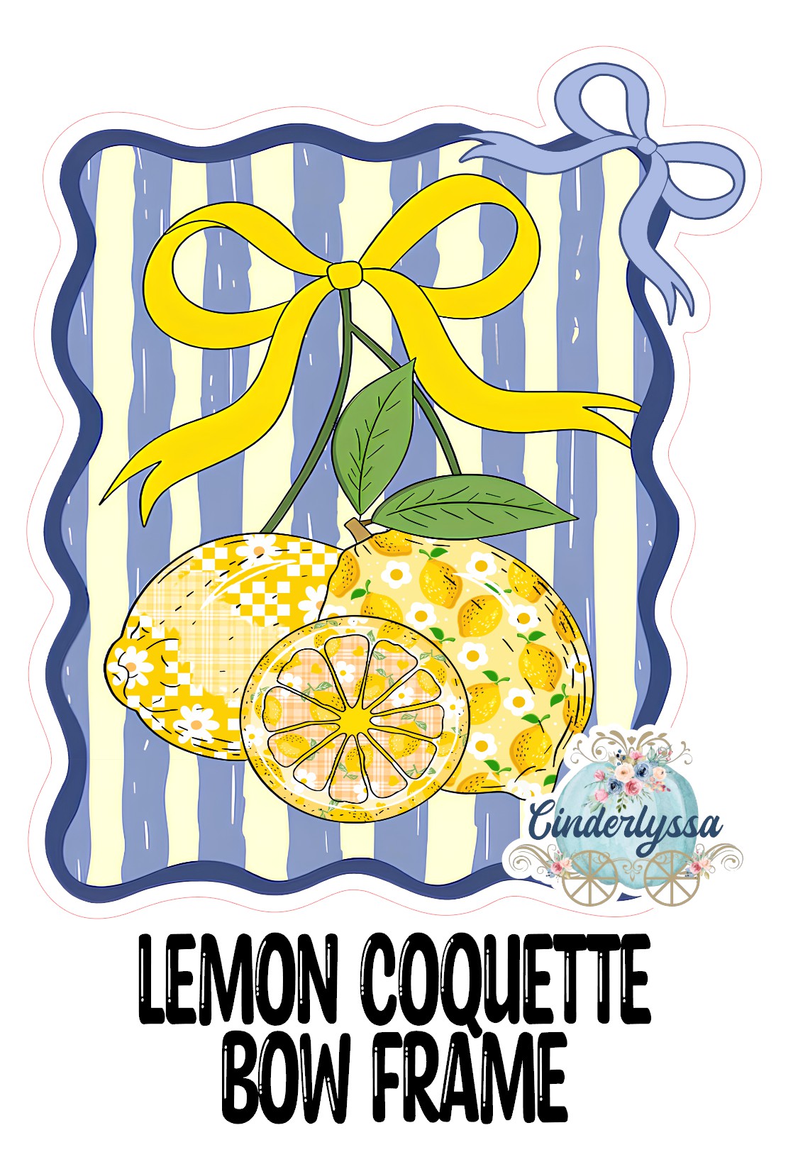 Lemon Coquette Bow Frame for Cardstock Silicone Mold, Aroma Bead Molds, Premium Cardstock Images