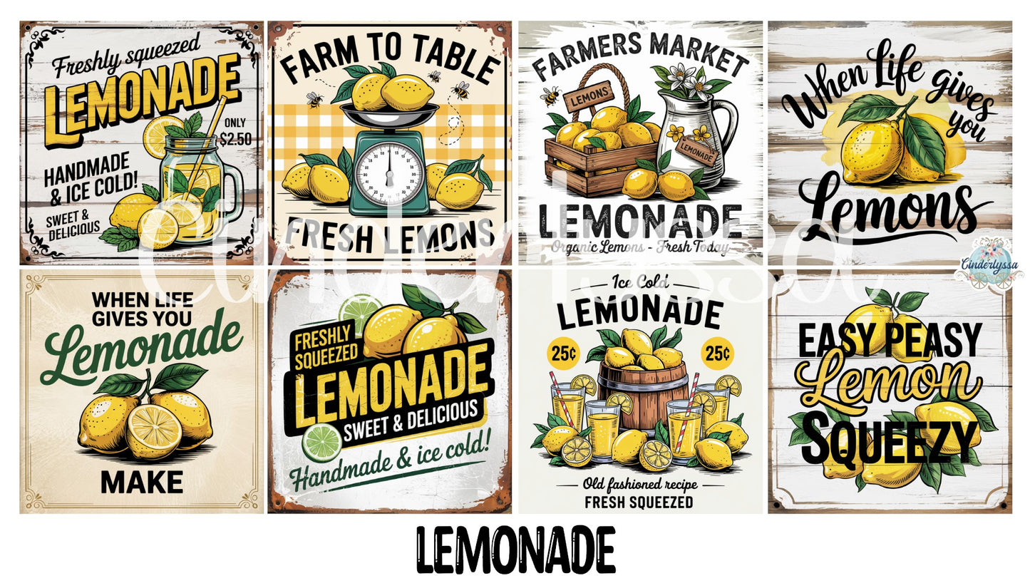 2 inch Square Lemonade Cardstock Only for freshies - NO MOLD: Aroma Bead Molds, Premium Cardstock Images