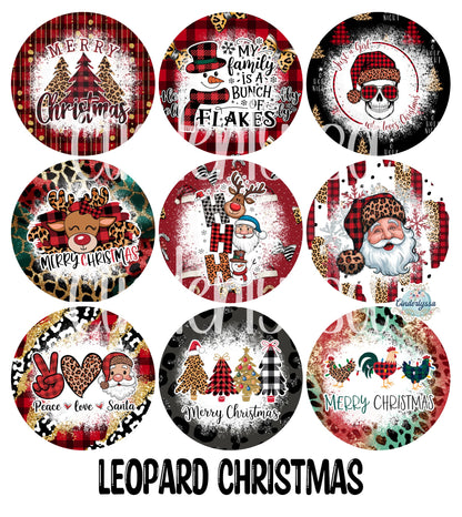 3.75 inch Round Leopard Christmas for Cardstock Silicone Mold, for Aroma Bead Molds, Premium Cardstock Images