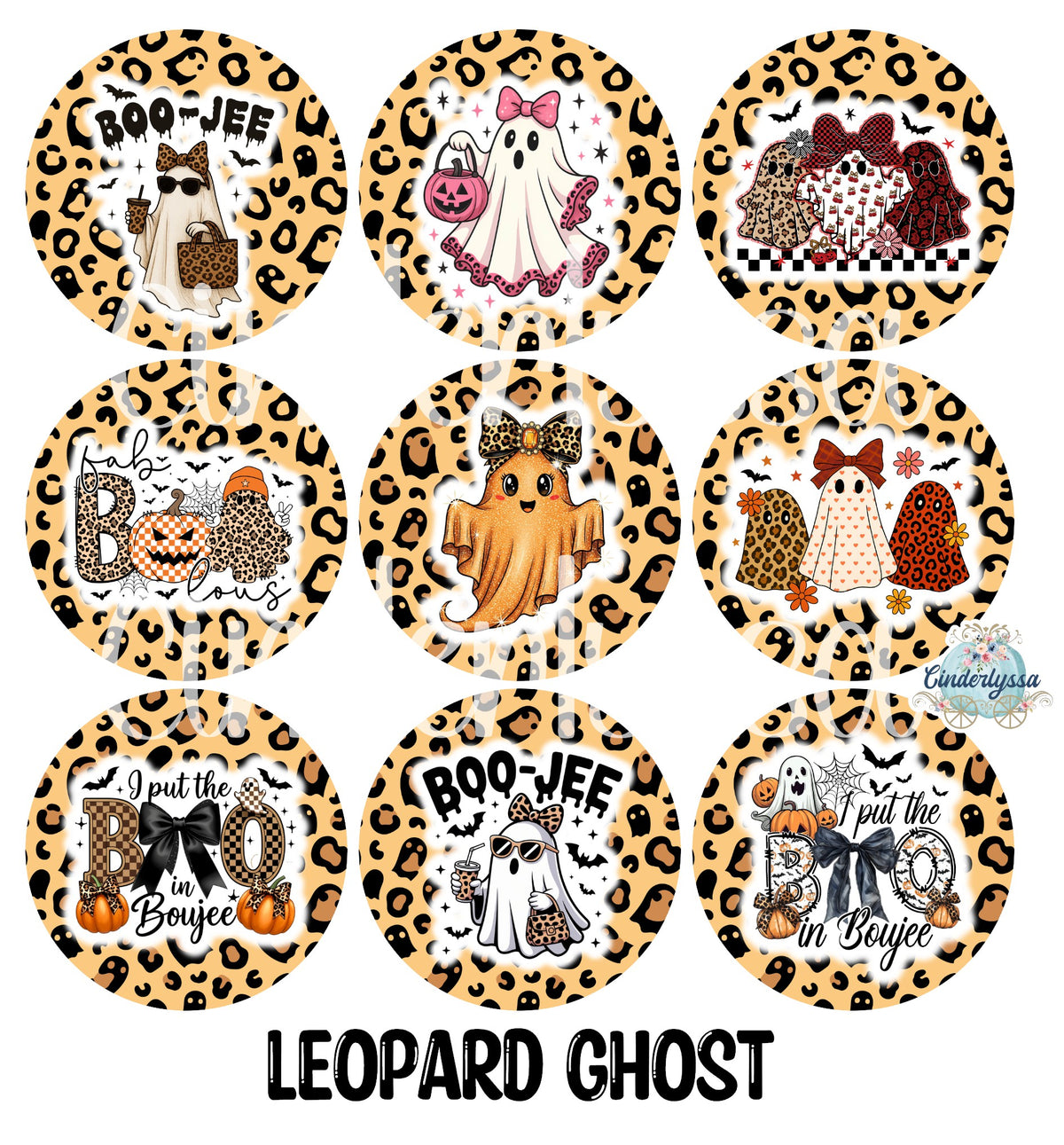 2.5 inch Round Leopard Ghost Cardstock Only for freshies: Aroma Bead Molds, Premium Cardstock Images-NO MOLD