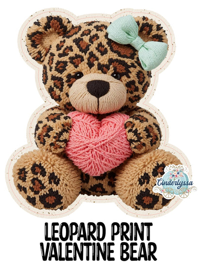 Leopard Print Valentine Bear Cardstock Silicone Mold, Aroma Bead Molds, Premium Cardstock Images