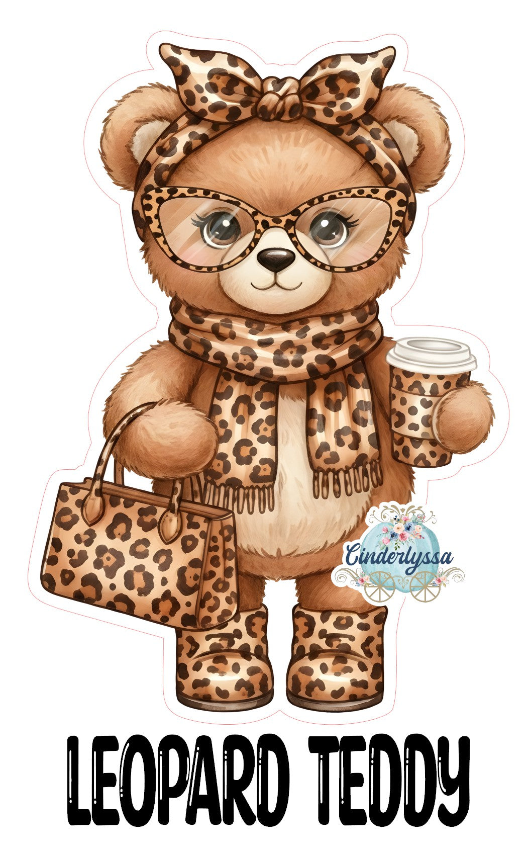 Leopard Teddy Cardstock Silicone Mold, Aroma Bead Molds, Premium Cardstock Images