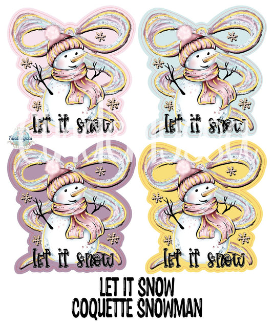 Let It Snow Coquette Snowman Cardstock Silicone Mold, Aroma Bead Molds, Car Freshies, Premium Cardstock Images