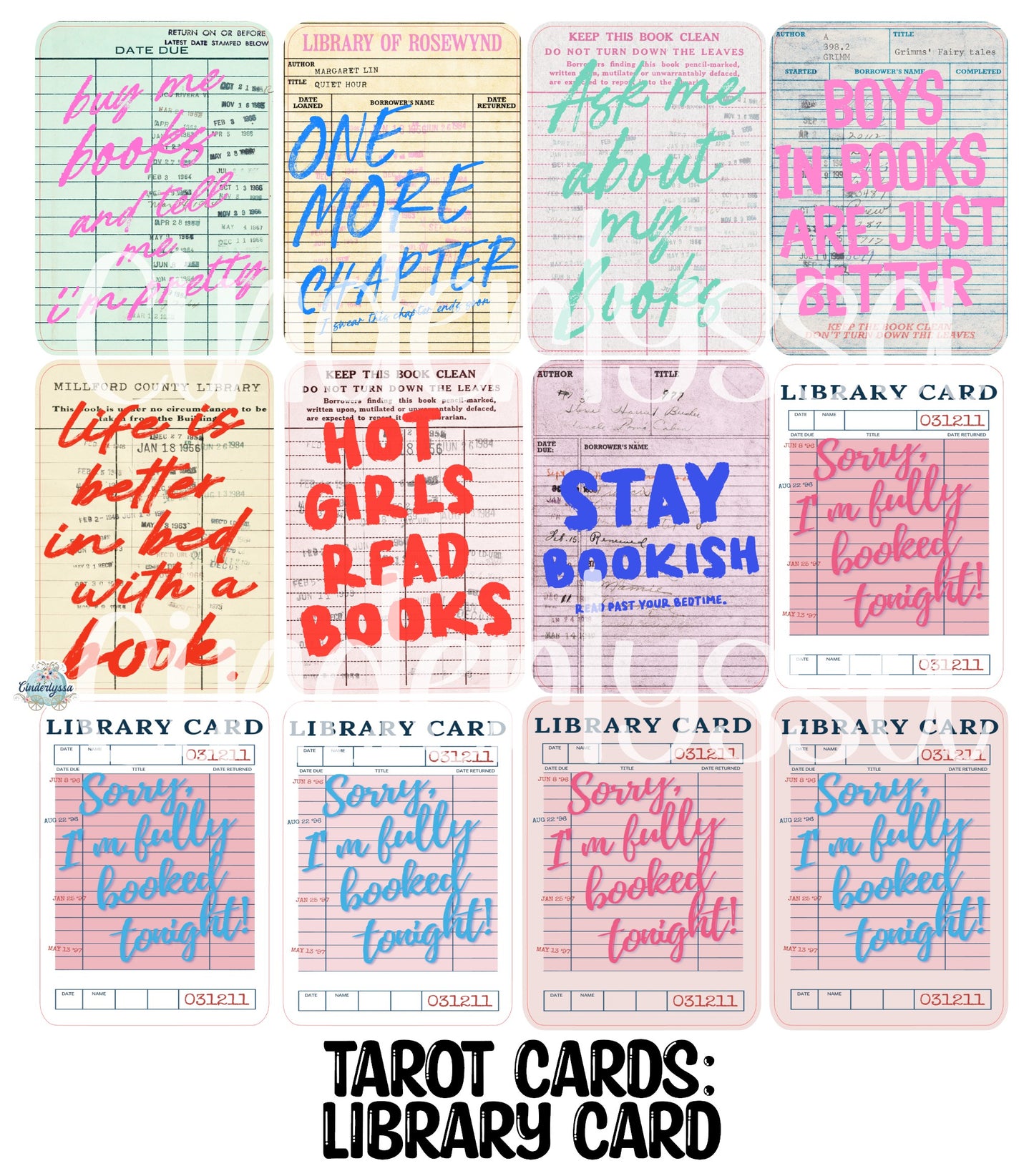 Tarot Cards: Library Card Dual Cavity Cardstock Silicone Mold, Aroma Bead Molds, Premium Cardstock Images