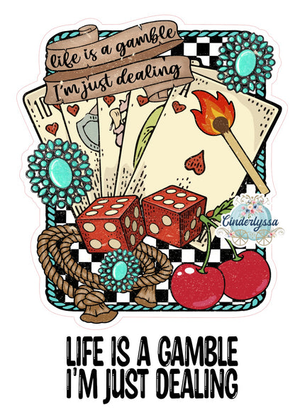 Life Is a Gamble I'm Just Dealing Cardstock Silicone Mold, Aroma Bead Molds, Premium Cardstock Images