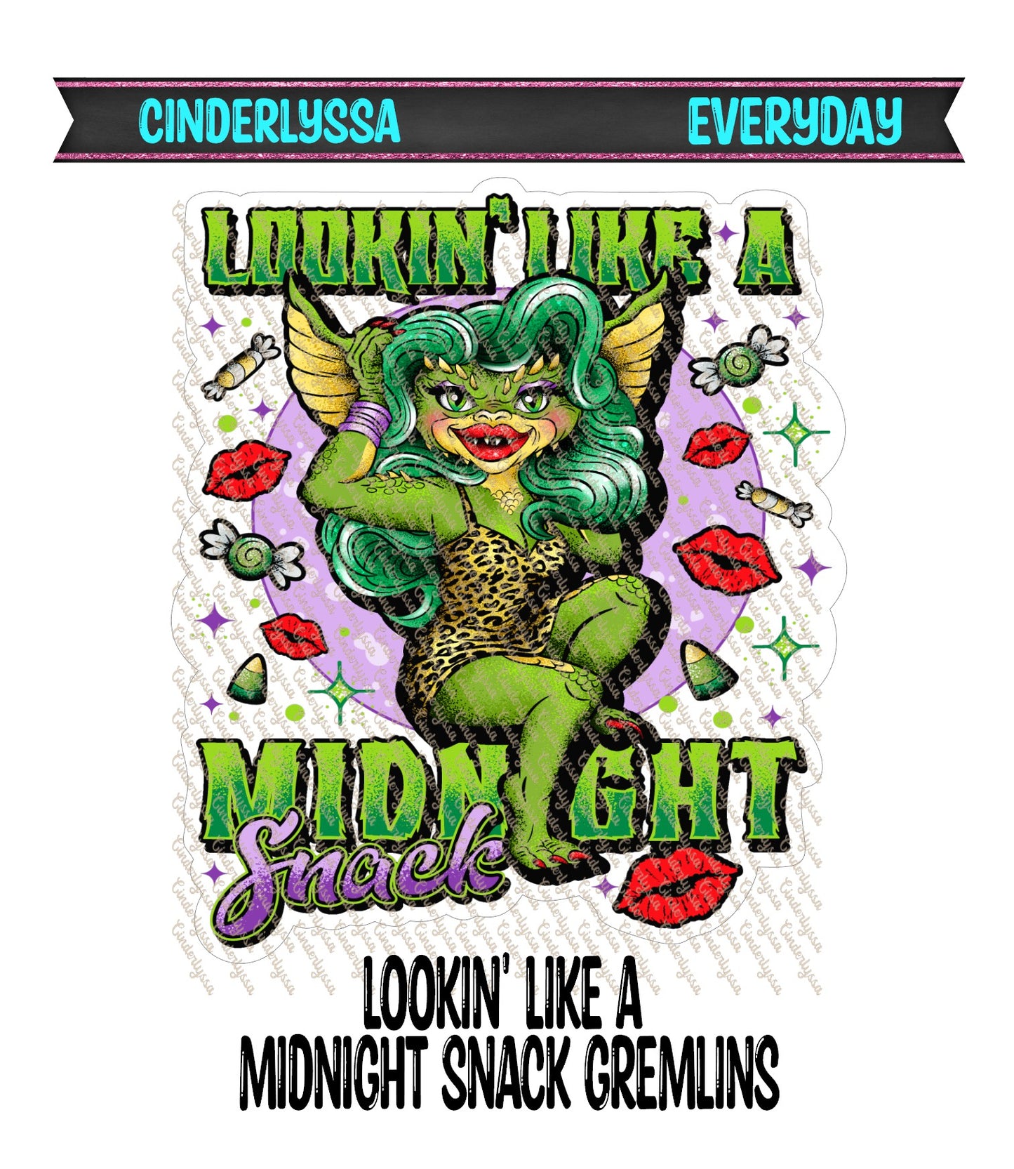 Lookin' Like A Midnight Snack Gremlins Cardstock Silicone Mold, Aroma Bead Molds, Car freshies, Premium Cardstock Images