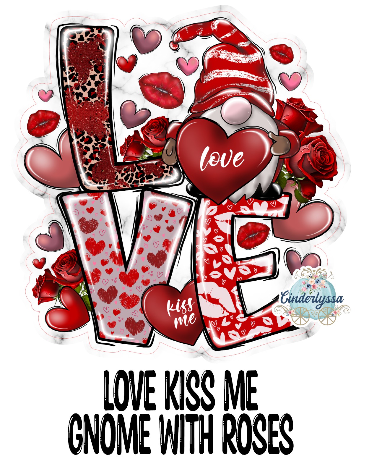 Love Kiss Me Gnome With Roses Cardstock Silicone Mold, Aroma Bead Molds, Premium Cardstock Images