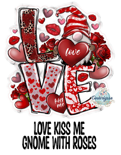 Love Kiss Me Gnome With Roses Cardstock Silicone Mold, Aroma Bead Molds, Premium Cardstock Images