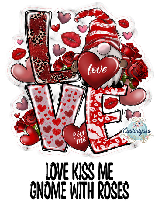 Love Kiss Me Gnome With Roses Cardstock Silicone Mold, Aroma Bead Molds, Premium Cardstock Images