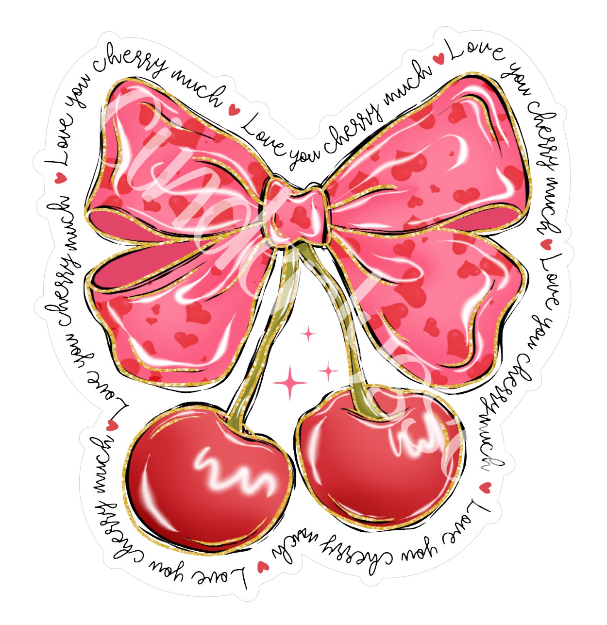 Love You Cherry Much Bow Valentine Cardstock Silicone Mold, Aroma Bead Molds, Premium Cardstock