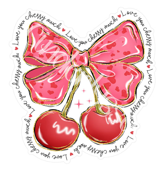 Love You Cherry Much Bow Valentine Cardstock Silicone Mold, Aroma Bead Molds, Premium Cardstock