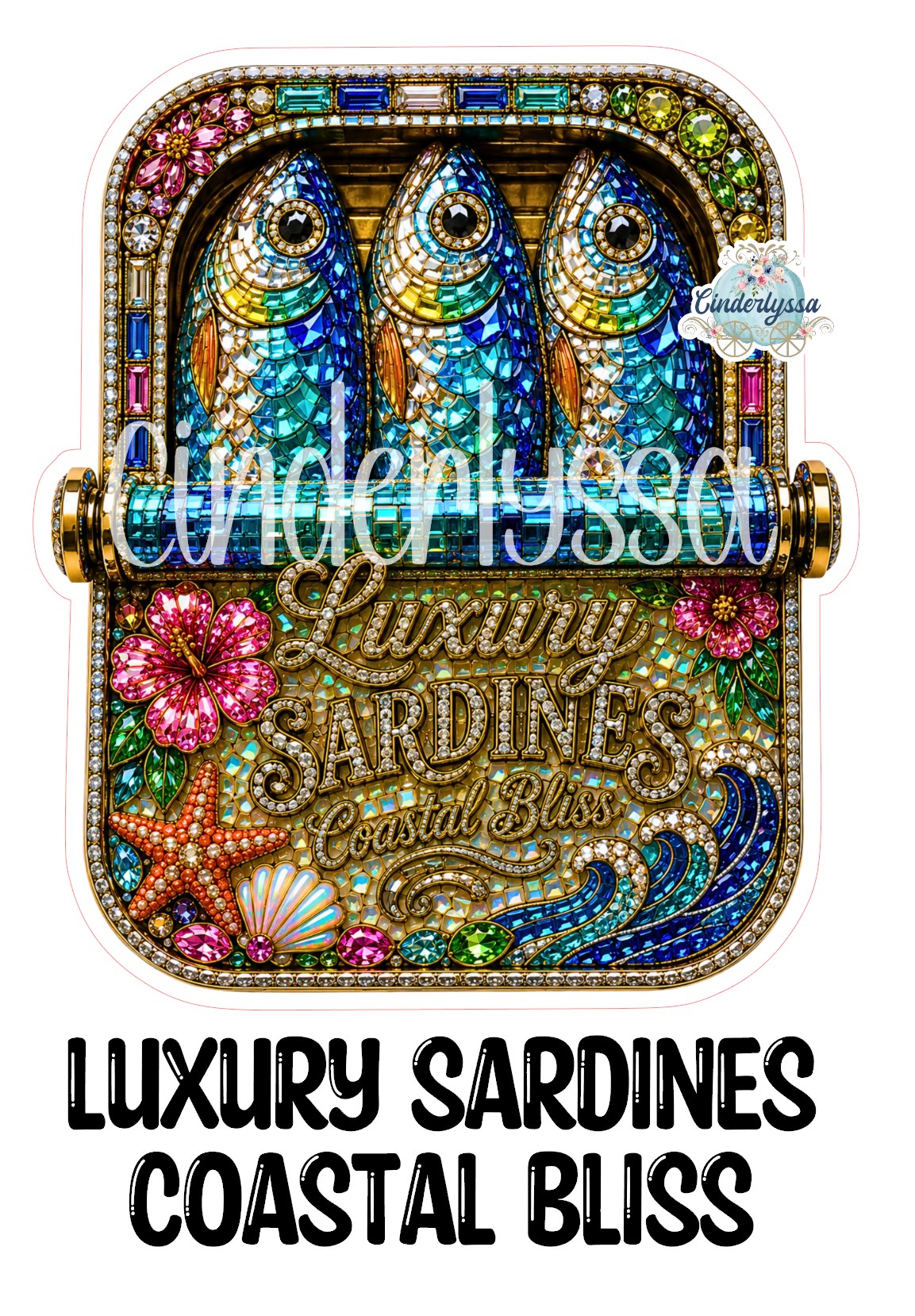 Luxury Sardines Coastal Bliss Cardstock Silicone Mold, Aroma Bead Molds, Premium Cardstock Images
