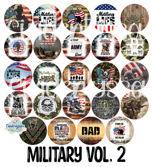 3.75 inch Round: Military Vol. 2 for Cardstock Silicone Mold, for Aroma Bead Molds, Premium Cardstock Images