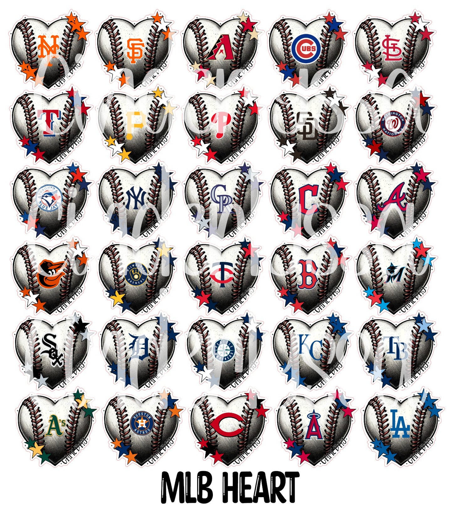 MLB Heart Cardstock Silicone Mold, Aroma Bead Molds, Car Freshies, Premium Cardstock Images