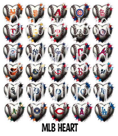 MLB Heart Cardstock Silicone Mold, Aroma Bead Molds, Car Freshies, Premium Cardstock Images