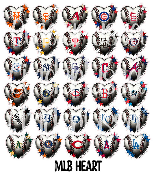 MLB Heart Cardstock Silicone Mold, Aroma Bead Molds, Car Freshies, Premium Cardstock Images