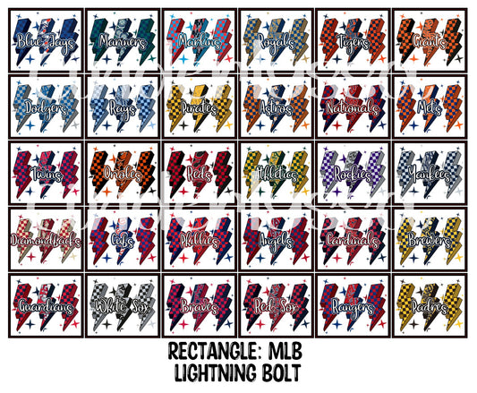 3x3.5 inch Rectangle: MLB Lightning Bolt Theme With .25 inch Curved Edge Cardstock/Picture With Curved Edge Cardstock Silicone Mold, Aroma Bead Molds