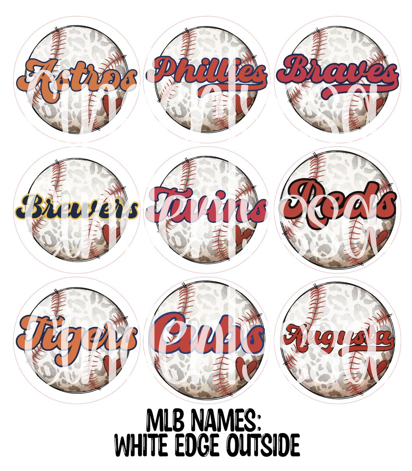 3 inch Round MLB Names for Baseball Mix Cardstock Only for freshies: Aroma Bead Molds, Premium Cardstock Images